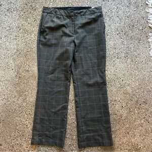 talbots wool blend heritage mid rise boot cut plaid full length pant 14 petite